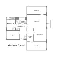 Duże mieszkanie, 5 pokoi, balkon